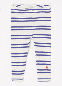 leggings blue stripe